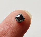 4.6x4.4mm Salt And Pepper Asscher Shaped Faceted  Diamond Cabochon   For Ring