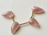 18 mm Strawberry Quartz Faceted Fancy Shield Both Side Facetted, 4 Pcs Natural