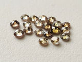 2.5-3mm Rose Cut Diamonds, Cognac Clear Faceted Flat Back Diamonds for Jewelry (2Pc To 4Pc) - PPD962