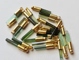 15.5-18.5mm Tourmaline Sticks Single Loop Connector 5 Pc Green Tourmaline