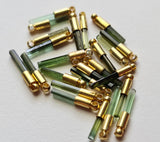 15.5-18.5mm Tourmaline Sticks Single Loop Connector 5 Pc Green Tourmaline