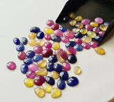 9-10mm Pink / Blue / Yellow Sapphire Rose Cut Cabochons Natural Sapphire
