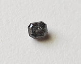 4.6x3.9mm Salt And Pepper Emerald Cut Black Grey Rose Cut Loose Diamond Cabochon