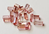 6.5 to 9mm Pink Tourmaline Faceted Sticks, Natural Sparkling Pink Tourmaline Fancy Faceted Sticks Loose (2pcs To 4pcs)