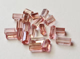 6.5 to 9mm Pink Tourmaline Faceted Sticks, Natural Sparkling Pink Tourmaline Fancy Faceted Sticks Loose (2pcs To 4pcs)