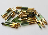 15.5-18.5mm Tourmaline Sticks Single Loop Connector 5 Pc Green Tourmaline