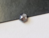 6.5x4.8mm Salt And Pepper 0.80 Cts Fancy Long Hexagon Diamond for Ring