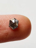 6.5x4.8mm Salt And Pepper 0.80 Cts Fancy Long Hexagon Diamond for Ring