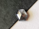 6.5x4.8mm Salt And Pepper 0.80 Cts Fancy Long Hexagon Diamond for Ring