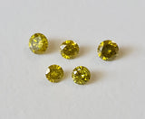 1mm Yellow Brilliant Cut Round Diamond Solitaire For Jewelry (20Pc To 100Pc)