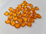 14-16mm Orange Chalcedony Rose Cut Flat Back Cabochons 5 Pcs Orange Free