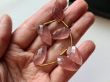 20x10 mm Strawberry Quartz Faceted Fancy Shield Both Side Faceted, 3 Pcs Natural