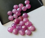 6mm Pink Sapphire Rose Cut Round Cabochon, Natural Pink Sapphire Flat Back