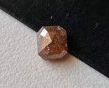 Brown Emerald Shape Diamond, 5.4x4.8mm 0.72Ct Rose Cut Diamond for Pendant-PDD44