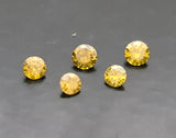 1mm Yellow Brilliant Cut Round Diamond Solitaire For Jewelry (20Pc To 100Pc)