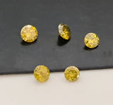 1mm Yellow Brilliant Cut Round Diamond Solitaire For Jewelry (20Pc To 100Pc)