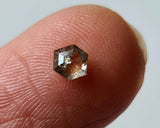 4.3x3.5mm Salt And Pepper , 0.26 Cts Fancy Hexagon Rose Cut Diamond for Ring