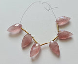 20x10 mm Strawberry Quartz Faceted Fancy Shield Both Side Faceted, 3 Pcs Natural