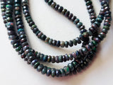 4.5-5mm Black Ethiopian Welo Opal Faceted Rondelle Beads, 4 Inch Natural Fire