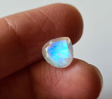 9.1mm Rainbow Moonstone Heart Cut Stone, Natural Loose Rainbow Moonstone