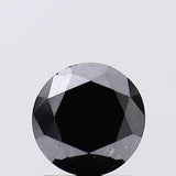 5.2mm Black Round Brilliant Cut Diamond 0.6Ct Black Solitaire Diamond