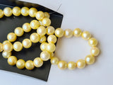 7.3mm-7.7mm Yellow Gold Color Pearls, Sea Cultured Rondelle Pearls, Gold Pearls