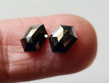 Black Hexagon Shaped Diamond, 7.5x5mm, 1.80 Ct Matched Pair for Earrings-PDD97