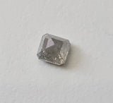 White Gray Cushion Shaped Diamond, Rare 1.42 Ct 6.2x5.8mm Double Cut-PDD104