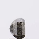 5.4x4.9mm Salt And Pepper , 1.23 Cts  Emerald  Cut Faceted Diamond for Ring