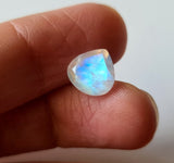 9.1mm Rainbow Moonstone Heart Cut Stone, Natural Loose Rainbow Moonstone