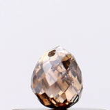 3.7x3.1mm Cognac Diamond Briolette Bead, 0.35 Cts Diamond Drop For Jewelry