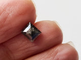 6x5mm Salt And Pepper Diamond, 1.26 Cts  Rectangle Double Cut for  Ring