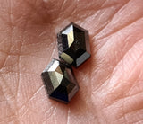 Black Hexagon Shaped Diamond, 7.5x5mm, 1.80 Ct Matched Pair for Earrings-PDD97
