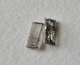 Clear/Black Baguette Diamond, Rare 3.5x1.5mm MELEE Diamond, Pair (2Pcs)-PPKJ96