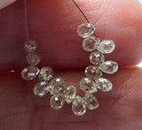 3.5x2.5mm-3.2x2mm Clear White Bead Tear Drops Diamond Drops Loose (1Pc To 2Pcs)