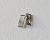 Clear/Black Baguette Diamond, Rare 3.5x1.5mm MELEE Diamond, Pair (2Pcs)-PPKJ96