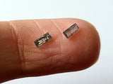 Clear/Black Baguette Diamond, Rare 3.5x1.5mm MELEE Diamond, Pair (2Pcs)-PPKJ96