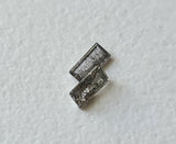 Clear/Black Baguette Diamond, Rare 3.5x1.5mm MELEE Diamond, Pair (2Pcs)-PPKJ96