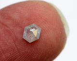 White Gray Shield Shaped Diamond, Rare 4.1x3.6mm Hexagon Cut Diamond-PDD155