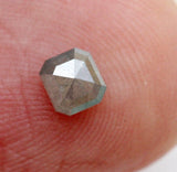 3.8x3.5mm Gray Emerald Cut Diamond, 0.31 Cts Gray Emerald Rose Cut Loose Diamond