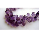 6x8 mm To 7x10 mm Brazilian Amethyst Micro Faceted Tear Drop Briolette, Amethyst