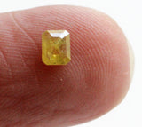 Yellow Emerald Shaped Diamond, 0.24 Ct 4x3.2mm Rose Cut Diamond for Ring-PDD167