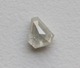 White Shield Shaped Diamond, Rare 0.72 Ct 5.8x5.3mm Rose Cut Diamond-PDD164