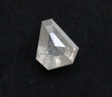 White Shield Shaped Diamond, Rare 0.72 Ct 5.8x5.3mm Rose Cut Diamond-PDD164