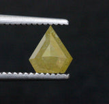 Yellow Shield Shaped Diamond, 5.8x4.8mm 0.55 Ct Rose Cut Diamond for Ring-PDD198