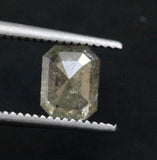 5.9x4.5mm Grey Salt And Pepper Emerald Cut 0.82 Cts Clear Grey Rose Cut  Diamond