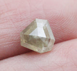 Champagne Rose Cut OOAK Shield Shaped Diamond, Rare 1.10 Ct 6.2x6.1mm-PDD195