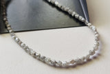 3-4mm Grey Raw Diamond Tumbles Uncut Diamonds for Jewelry (4IN to 8IN Options)