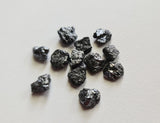 7.5-9mm Black Diamond, Flat Black Rough Diamond For Jewelry (1Pc To 2Pc Option)