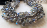 4x6 mm-5x7 mm AAA Labradorite Faceted Teardrops, Natural Blue Fire AAA Quality